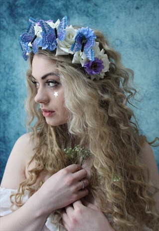 PASTEL BUTTERFLY FLOWER HEADPIECE