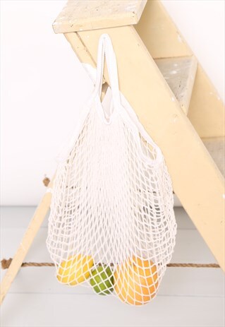 WHITE STRING SHOPPER BAG