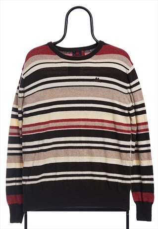 VINTAGE KAPPA BEIGE STRIPED WOOL JUMPER WOMENS