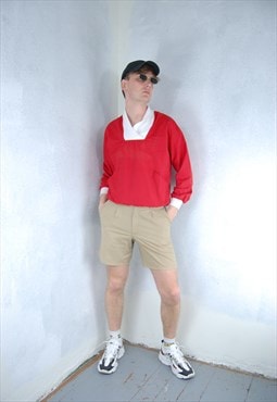 Vintage 80's bright red rugby cool baggy sweatshirt in red