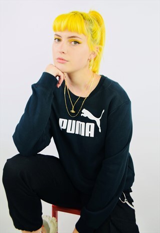 VINTAGE BLACK PUMA BIG LOGO SWEATSHIRT