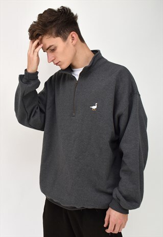 G&G UNISEX CHARCOAL 1/4 ZIP SWEAT