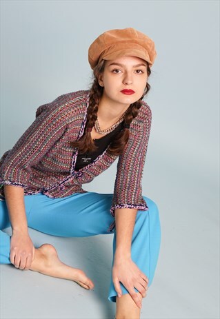 70'S RETRO BOHO FESTIVAL JAZZY KNIT FOLK CARDIGAN TOP