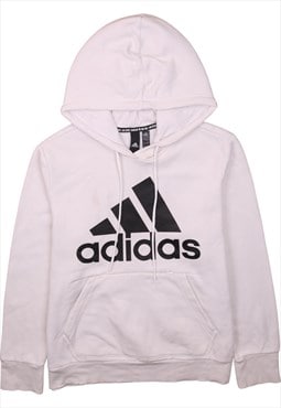 Vintage 90's Adidas Hoodie Spellout Pullover White Large