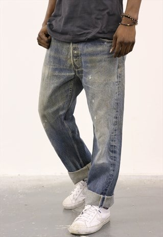 LEVI'S VINTAGE BLUE DENIM PAINT 501 JEANS