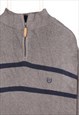 VINTAGE 90'S CHAPS JUMPER / SWEATER QUARTER ZIP RIBBED