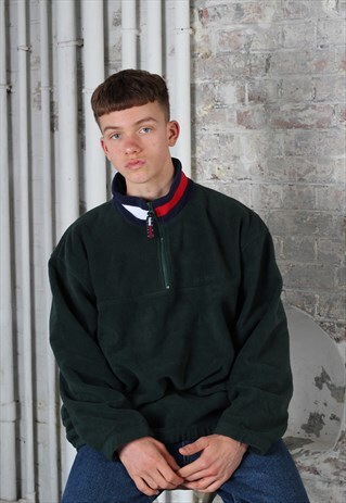 VINTAGE TOMMY HILFIGER SPELLOUT 1/4 ZIP FLEECE