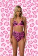 TOKOFOXX SEQUIN FESTIVAL BIKINI NEON PINK TIGER PRINT