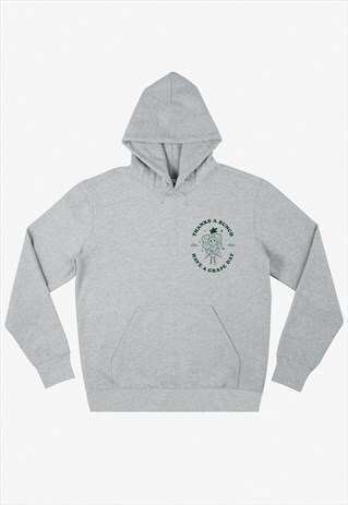 THANKS A BUNCH UNISEX GREY FRUIT LOGO HOODIE