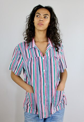 VINTAGE 70S STRIPED BLOUSE