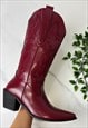 COWBOY BOOTS BURGUNDY WESTERN COWGIRL BOOTS