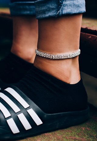 SWAGY 2 ROW CRYSTAL ANKLET