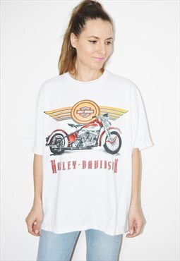 Vintage Y2K Harley Davidson Spell Out Festival T-Shirt Tee