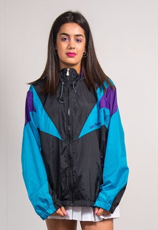 VINTAGE 90'S USA OLYMPIC COLOURBLOCK SHELL TRACKSUIT JACKET