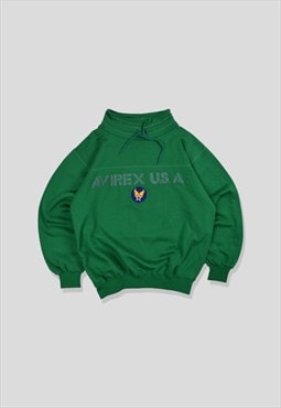 Vintage 90s Avirex Spellout Logo Sweatshirt in Green
