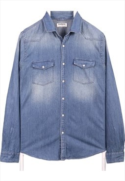 Vintage 90's Express Shirt Denim Long Sleeve Button Up