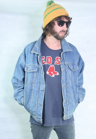 VINTAGE 80'S USA DENIM LINED WINTER OVERSIZED JACKET