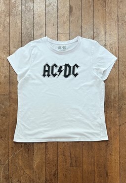 ACDC White Print T - Shirt