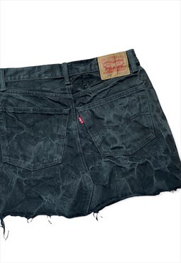 Vintage Levis Denim Skirt Acid Wash Print Mini Skirt 90s 00s