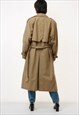 BEIGE MAXI LONG PADDED BUTTONS UP LINED TRENCH COAT 2669