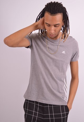 VINTAGE ADIDAS T-SHIRT TOP GREY