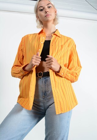GAP STRIPED SHIRT IN ORANGE.