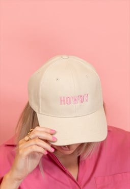 Howdy embroidered slogan cap