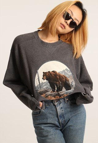 VINTAGE STARTER EMBROIDERED LOGO CROPPED SWEATSHIRT