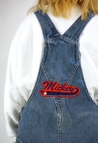 VINTAGE 90'S MICKEY MOUSE DENIM DUNGAREES