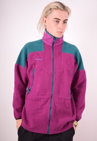 COLUMBIA MENS VINTAGE FLEECE JACKET MEDIUM PURPLE 90S