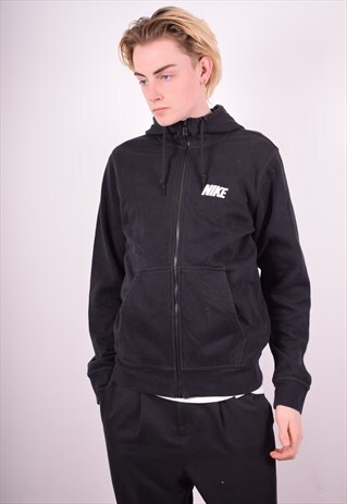 NIKE MENS VINTAGE HOODIE JACKET MEDIUM BLACK 90'S