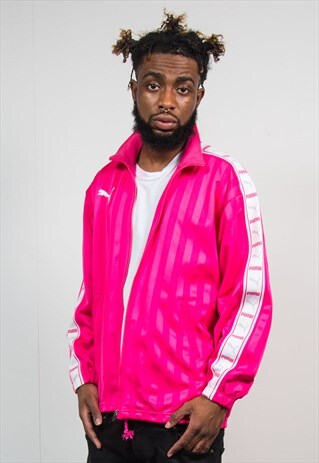 90S PUMA PINK TAPED SLEEVE TRACKSUIT JACKET