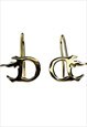 Christian Dior Earrings D Flame Logo Gold Vintage RARE