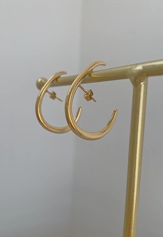 GOLD SNAKE CUFF HOOP CLIMBER EARRINGS