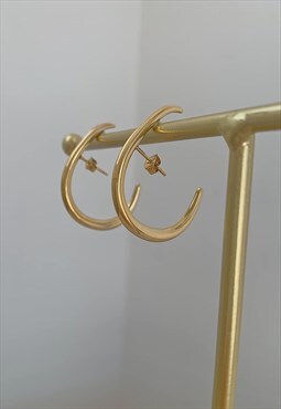 Gold Snake Cuff Hoop Climber Earrings