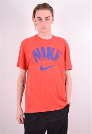 NIKE MENS VINTAGE T-SHIRT TOP MEDIUM RED 90S