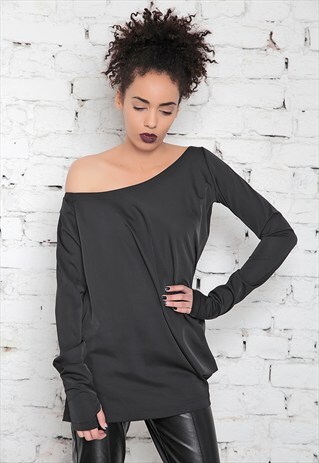 EXTRAVAGANT MAXI TUNIC,ASYMMETRIC TOP .