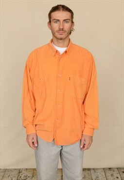 Vintage Corduroy Shirt Orange Men's