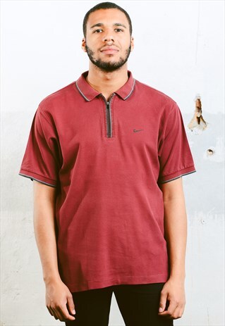 VINTAGE NIKE ZIP COLLAR POLO SHIRT