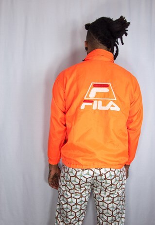FILA ORANGE VINTAGE EMBROIDED RAINCOAT