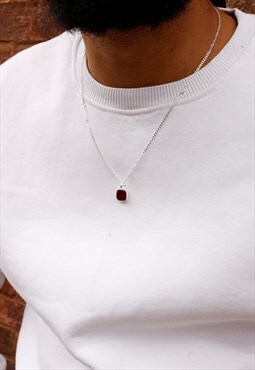Ray Ruby & Sterling Silver Pendant