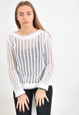 Vintage 90's white crochet jumper