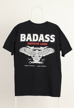 Vintage Badass Graphic Crewneck T-shirt Black