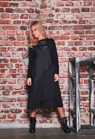 BLACK MAXI DRESS / BLACK KAFTAN