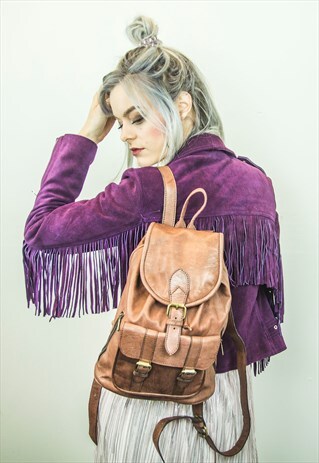 SOFT TAN LEATHER URBAN RUCKSACK WITH SIDE POCKETS
