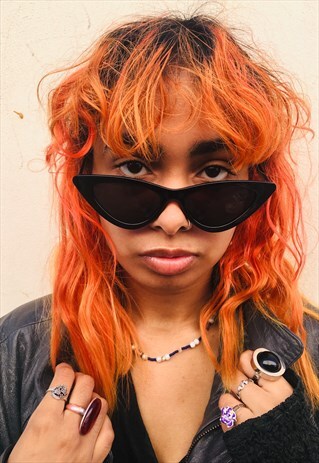 VINTAGE 90S SUPER CHIC BLACK CAT EYE SUNGLASSES
