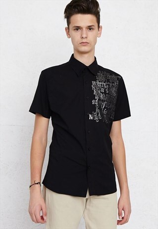 90S VINTAGE BLACK DOLCE&GABBANA SHORT SLEEVE SHIRT
