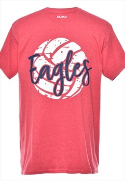 Vintage Gildan Eagles Printed T-shirt - M