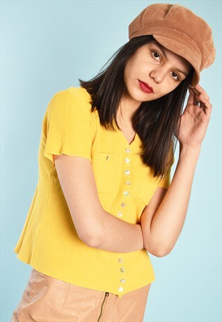 90S RETRO MOD PASTEL KNITTED MOMS TOP