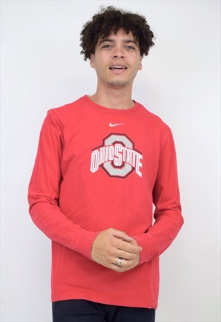 VINTAGE 90S NIKE RED "OHIO" LONG SLEEVE TEE